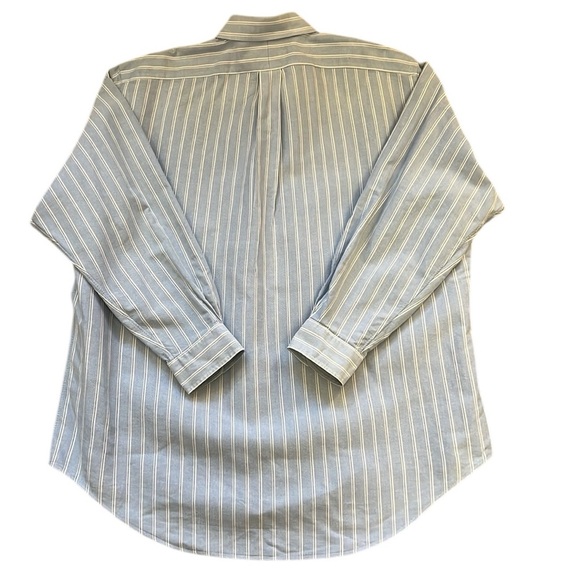 Ralph Lauren Classic Fit Button Down Oxford Shirt Blue Striped Cotton 17-34/35 - Picture 7 of 10